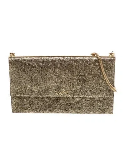 Pre-owned Lanvin Saffiano Leather Shoulder Bag In Gold