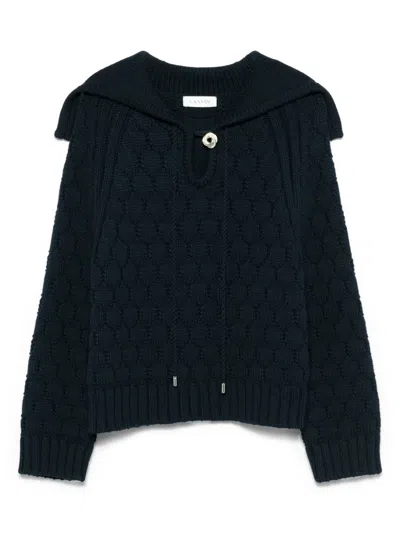 Lanvin Sailor-collar Sweater In Blue