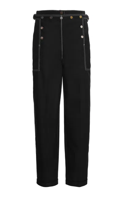 Lanvin Sailor Straight-leg Cotton Pants