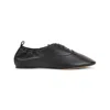 Lanvin Pointed-toe Leather Flats With Gathered Elastic Collar