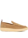 Lanvin Suede Slipper Loafers Dark Beige In Beige