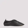Lanvin Pointed-toe Leather Flats With Gathered Elastic Collar