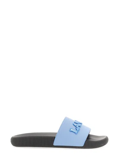 Lanvin Embroidered Textured Sandalwood Arpege In Blue