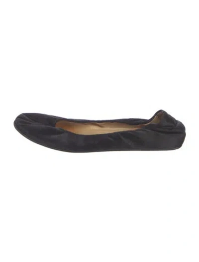 Pre-owned Lanvin Satin Ballet Flats In Black