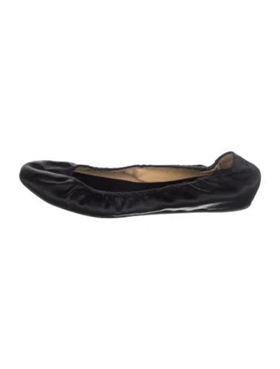 Pre-owned Lanvin Satin Ballet Flats In Blue