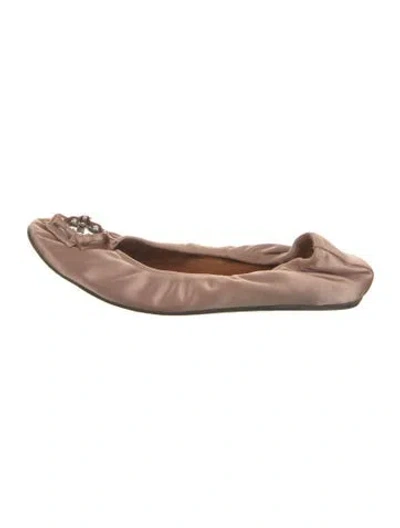 Pre-owned Lanvin Satin Ballet Flats In Pink