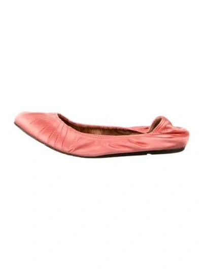 Pre-owned Lanvin Satin Ballet Flats In Pink