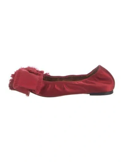 Pre-owned Lanvin Satin Ballet Flats In Red