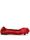 Lanvin Satin Bow Ballerina Shoes In Red