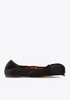 Lanvin Satin Bow Ballet Flats In Black