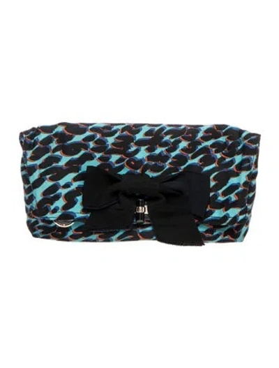 Pre-owned Lanvin Satin Clutch In Blue
