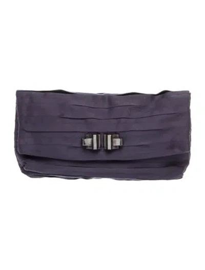 Pre-owned Lanvin Satin Clutch In Purple
