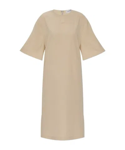 LANVIN LANVIN SATIN DRAWSTRING WAIST DRESS