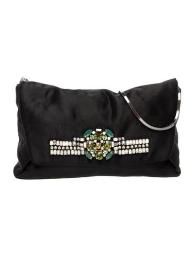 Pre-owned Lanvin Satin Evening Bag In Black