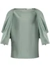 Lanvin Relaxed Silhouette Top With Button Closure In Green