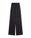 Lanvin Satin-finish Straight-leg Trousers In Black