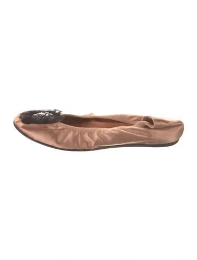 Pre-owned Lanvin Satin Flats In Pink