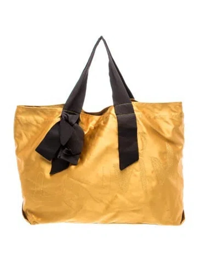 Pre-owned Lanvin Satin Hobo In Yellow