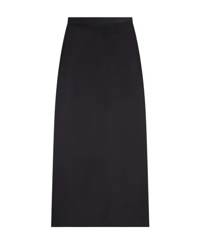 Lanvin Satin Midi Skirt In Black