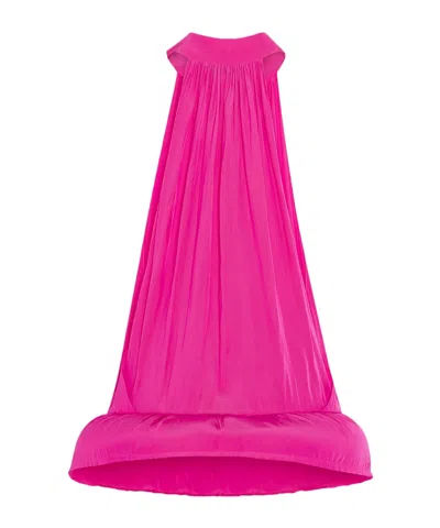 Lanvin Satin Peplum Halterneck Top In Pink