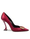 Lanvin Satin Pumps In Red