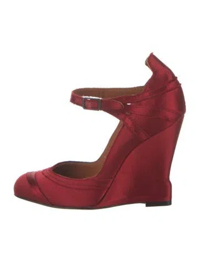 Pre-owned Lanvin Satin Pumps In Red