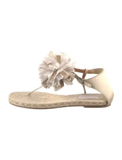 Pre-owned Lanvin Satin Sandals In Neutrals