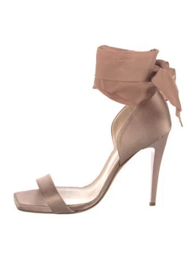 Pre-owned Lanvin Satin Sandals In Pink