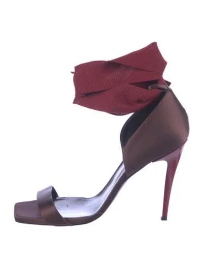 Pre-owned Lanvin Satin Sandals In Purple