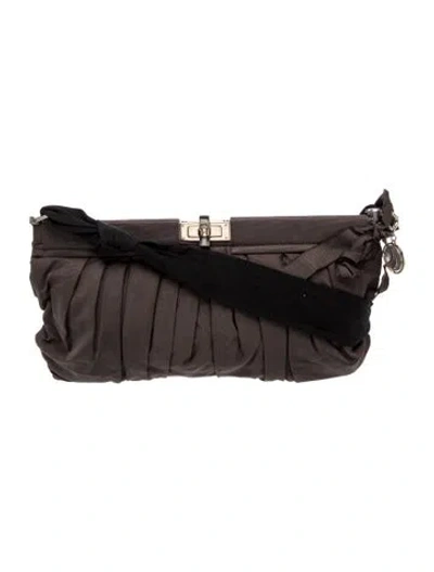Pre-owned Lanvin Satin Shoulder Bag In Brown