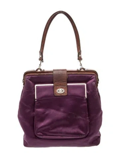 Pre-owned Lanvin Satin Shoulder Bag In Purple