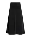 Lanvin A-line Wool Skirt Button Detail In Black