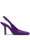 Lanvin Satin Slingback Pumps In Purple
