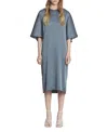 Lanvin Satin T-shirt Dress In Gray