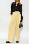 Lanvin Draped Long-sleeved Blouse In Black