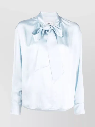 Lanvin Satin Top Sleeves Bow Detail In Neutral