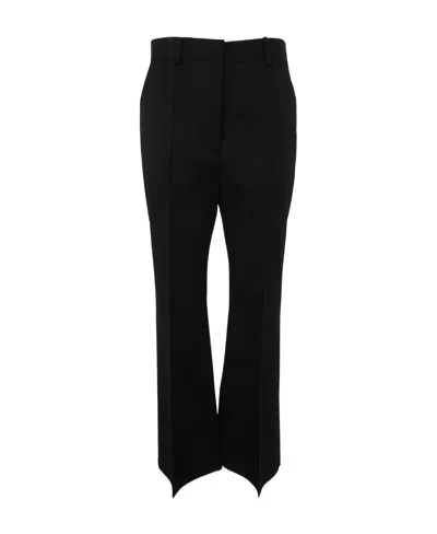 LANVIN LANVIN SATIN TRIM MID RISE TROUSERS