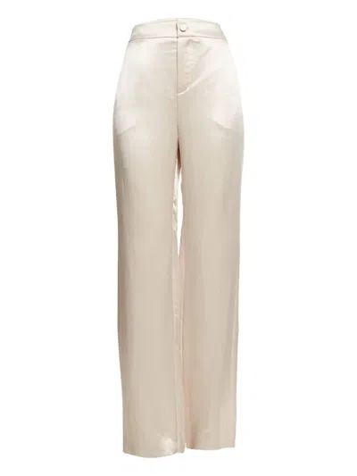 Pre-owned Lanvin Satin Trousers In Neutral