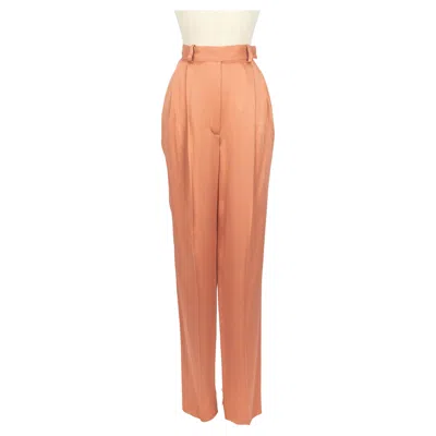 Pre-owned Lanvin Satin Trousers In Orange