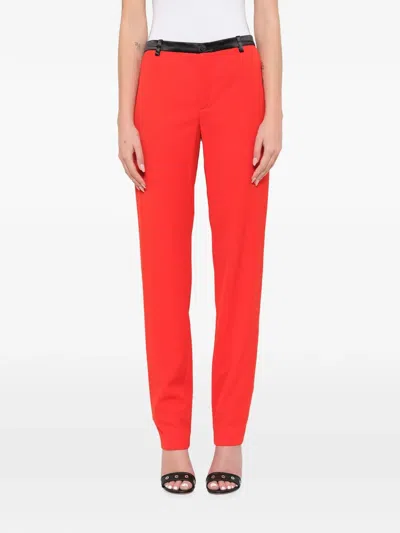 Lanvin Satin-waistband Trousers In Red