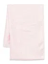 Lanvin Fringed Monogram Rectangular Scarf In Beige