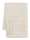 Lanvin Fringed Geometric Rectangle Scarf In Lin