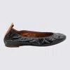 Lanvin Black Leather Ballerina Flats In Black