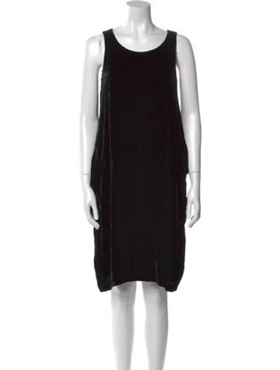 Pre-owned Lanvin Scoop Neck Knee-length Dress In Black