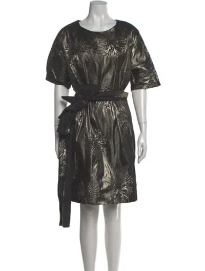 Pre-owned Lanvin Scoop Neck Knee-length Dress In Black