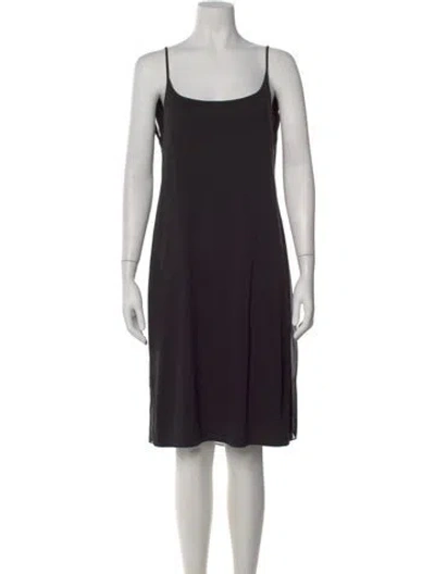 Pre-owned Lanvin Scoop Neck Knee-length Dress In Black