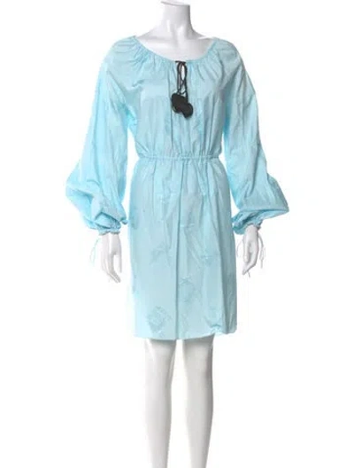 Pre-owned Lanvin Scoop Neck Knee-length Dress In Blue