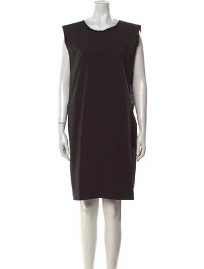 Pre-owned Lanvin Scoop Neck Knee-length Dress In Brown