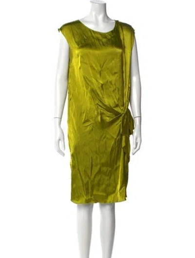 Pre-owned Lanvin Scoop Neck Knee-length Dress In Green