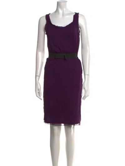 Pre-owned Lanvin Scoop Neck Knee-length Dress In Purple